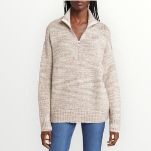 TREASURE & BOND Women's Small Half Zip Warm Neutral‎ Tan Sweater NEW Popover